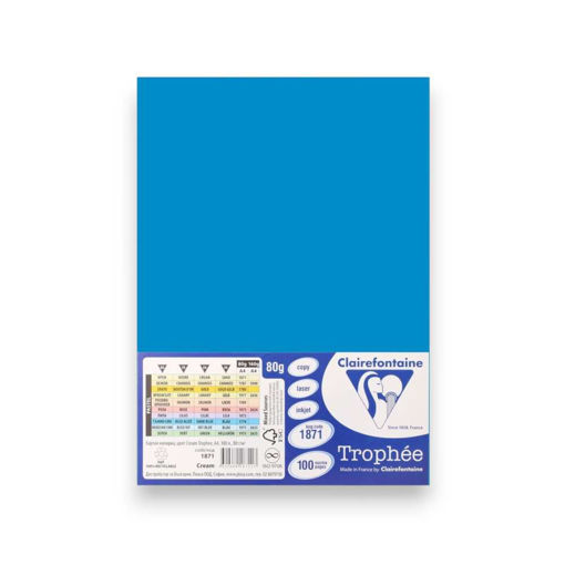 Picture of COLOURED PAPER A4 BLUE X1 80GSM